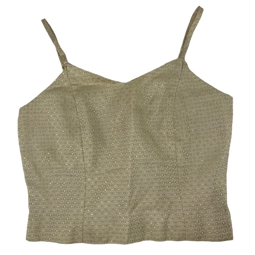 cach'e beautiful gold sparkling cropped top, 6